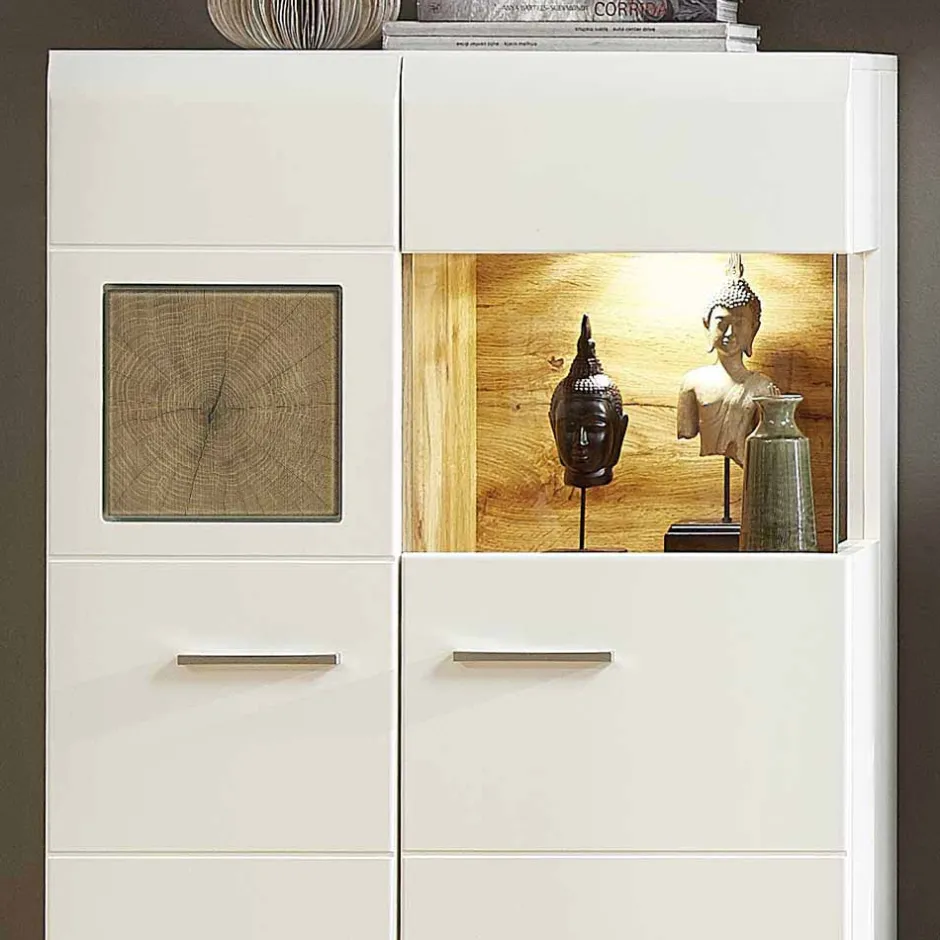 Wohnen Wohnzimmer Schrankwand Lisepio mit Beleuchtung (fünfteilig)