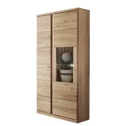 Wohnzimmer Schrankwand Smonia aus Wildeiche hell (vierteilig)^Wohnen New