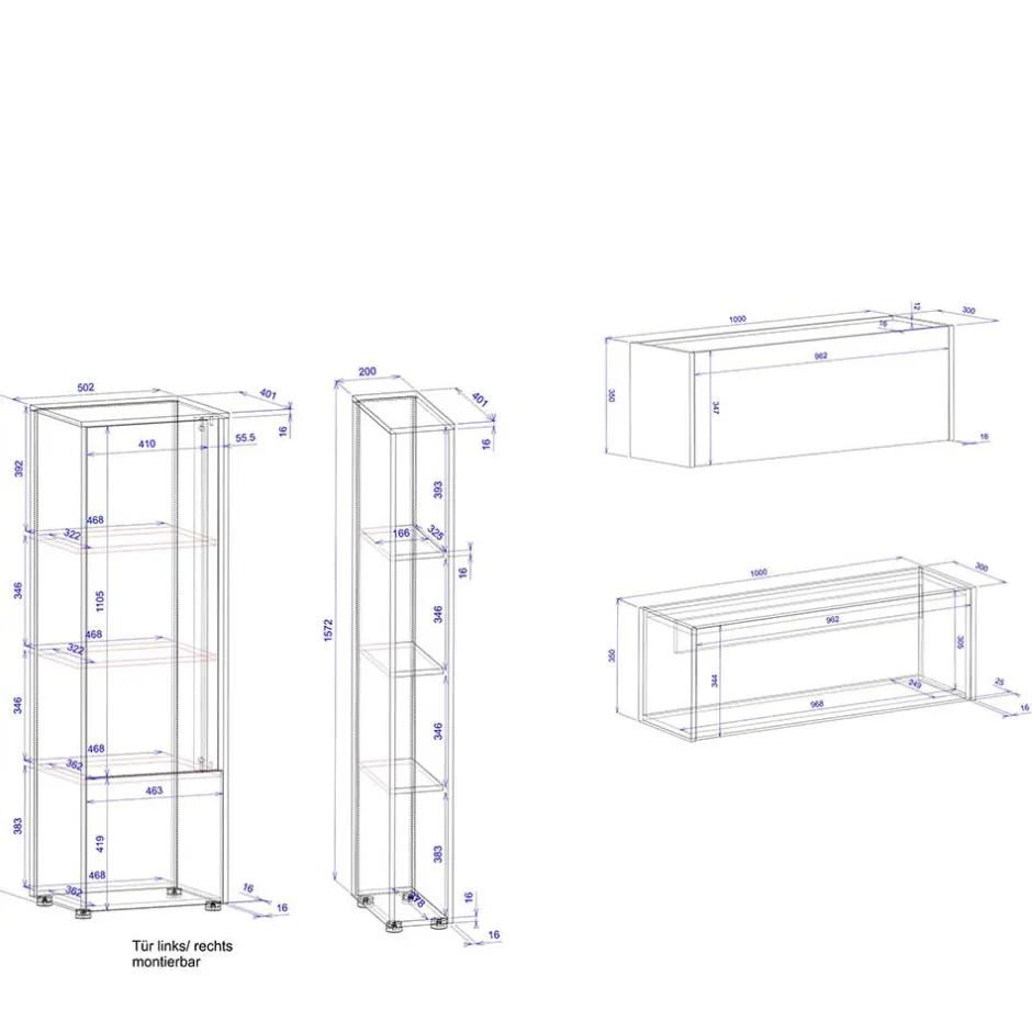 Wohnen Wohnzimmer Schränke Set modern - Ahilav (vierteilig)