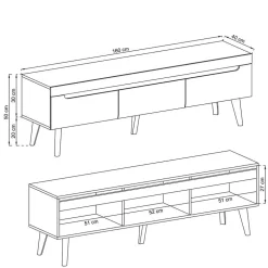 Wohnen Wohnzimmer Schränke Skandi - Olcian (vierteilig)