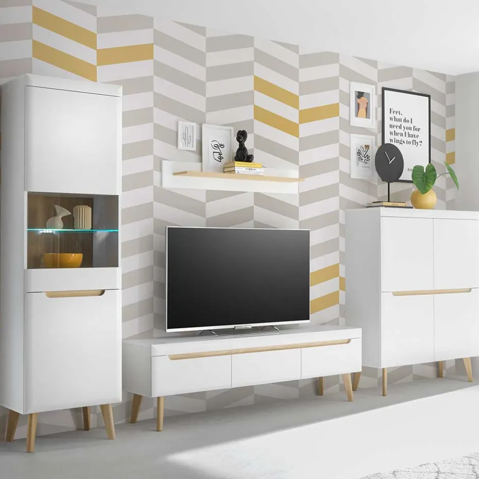 Wohnen Wohnzimmer Schränke und Wandboard Set - Ginko (vierteilig)