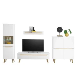 Wohnen Wohnzimmer Schränke und Wandboard Set - Ginko (vierteilig)