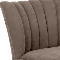 Wohnzimmer Sessel in Beigegrau Velours - Vomano^Wohnen