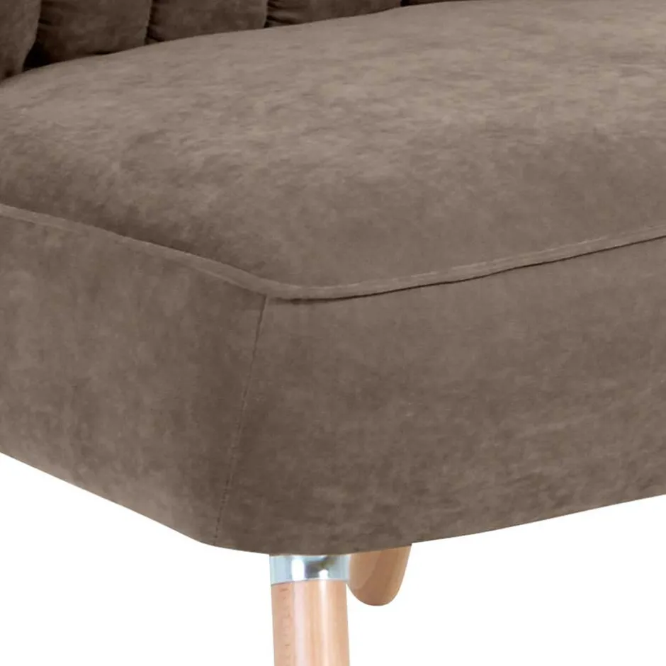 Wohnzimmer Sessel in Beigegrau Velours - Vomano^Wohnen