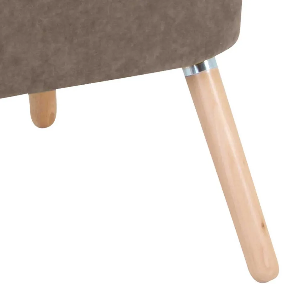 Wohnzimmer Sessel in Beigegrau Velours - Vomano^Wohnen