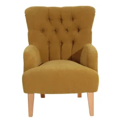 Wohnzimmer Sessel in Gelb Veloursbezug - Rosario^Wohnen Outlet