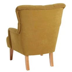 Wohnzimmer Sessel in Gelb Veloursbezug - Rosario^Wohnen Outlet