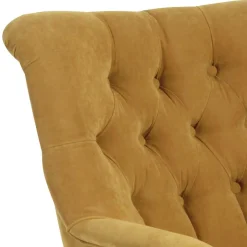 Wohnzimmer Sessel in Gelb Veloursbezug - Rosario^Wohnen Outlet