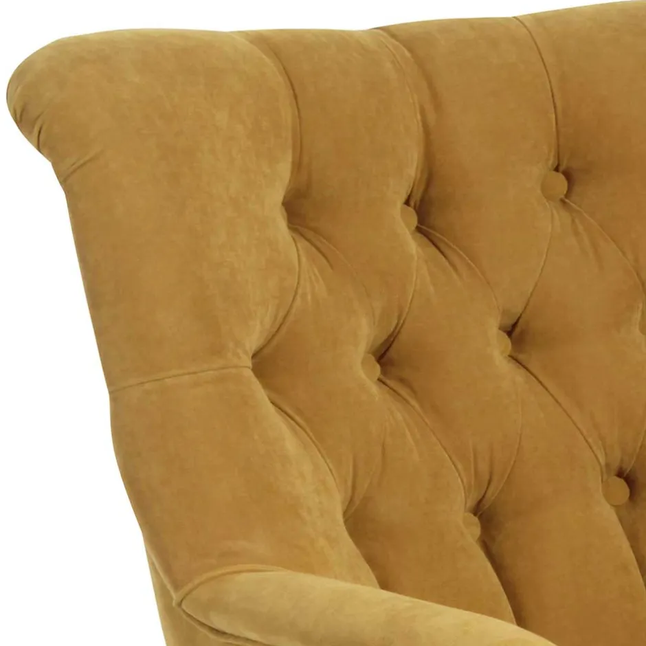 Wohnzimmer Sessel in Gelb Veloursbezug - Rosario^Wohnen Outlet