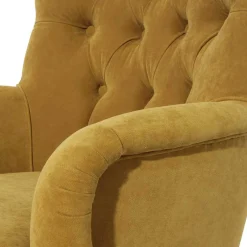 Wohnzimmer Sessel in Gelb Veloursbezug - Rosario^Wohnen Outlet