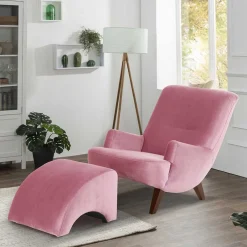 Wohnzimmer Sessel in Rosa und Nussbaum - Jily^Wohnen