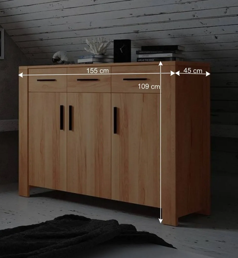 Wohnen Wohnzimmer Sideboard Mosniak aus Kernbuche Massivholz