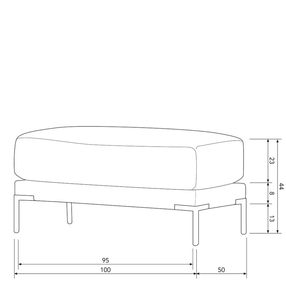 Wohnzimmer Sitzhocker in Dunkelgrau - Marietta^Wohnen Online