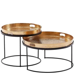 Wohnzimmer Tablett-Tische in Gold - Viborg (zweiteilig)^Wohnen Sale