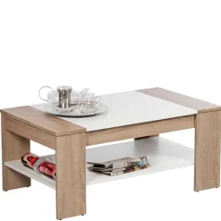 Wohnzimmer Tisch in Weiß & Sonoma-Eiche - Dranico^Wohnen New