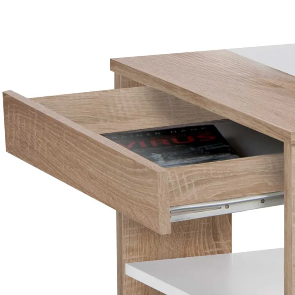 Wohnzimmer Tisch in Weiß & Sonoma-Eiche - Dranico^Wohnen New