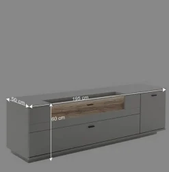 Wohnen Wohnzimmer TV Anbauwand 270 cm breit - Apulco (dreiteilig)