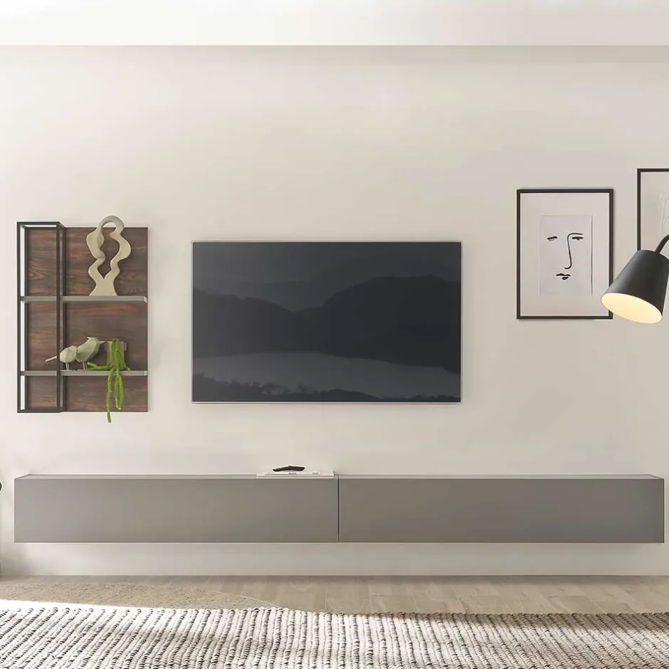 Wohnen Wohnzimmer TV Anbauwand hängend - Mundo (dreiteilig)