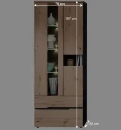 Wohnzimmer TV Anbauwand in Wildeiche - Kuetra (dreiteilig)^Wohnen Outlet