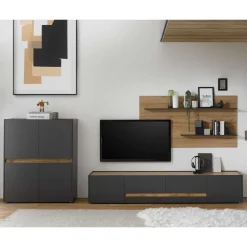 Wohnen Wohnzimmer TV Anbauwand Kombi - Ahilav (dreiteilig)