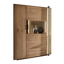 Wohnzimmer Vitrine aus Asteiche mit Metall - Clenza I^Wohnen Clearance