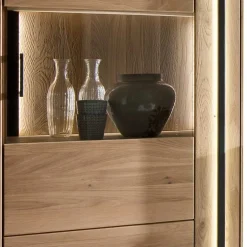 Wohnzimmer Vitrine aus Asteiche mit Metall - Clenza I^Wohnen Clearance