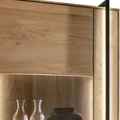 Wohnzimmer Vitrine aus Asteiche mit Metall - Clenza I^Wohnen Clearance