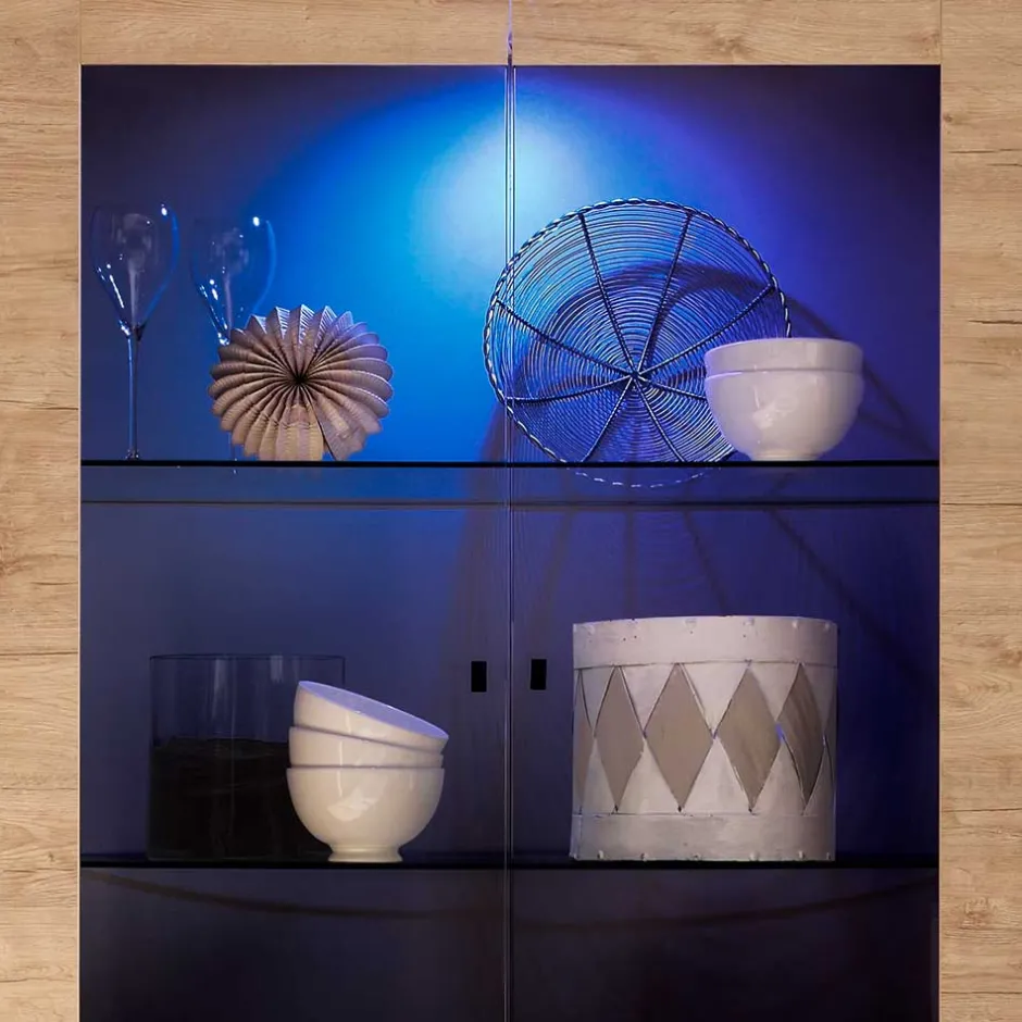 Wohnen Wohnzimmer Vitrine im Eiche Dekor - Rodonda