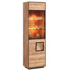 Wohnen Wohnzimmer Vitrine mit Hirnholz Applikation - Shipper