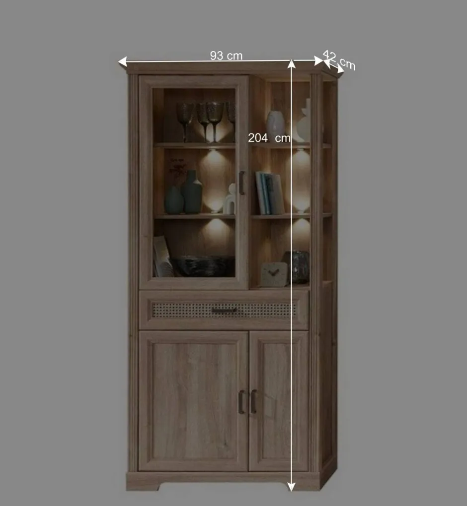 Wohnen Wohnzimmer Vitrine mit LED Beleuchtung - Barack