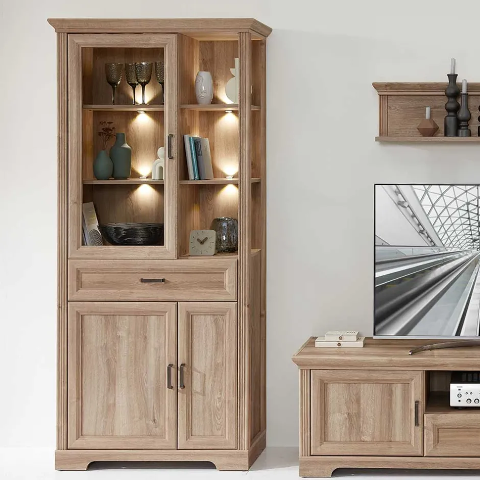 Wohnen Wohnzimmer Vitrine mit LED Beleuchtung - Barack