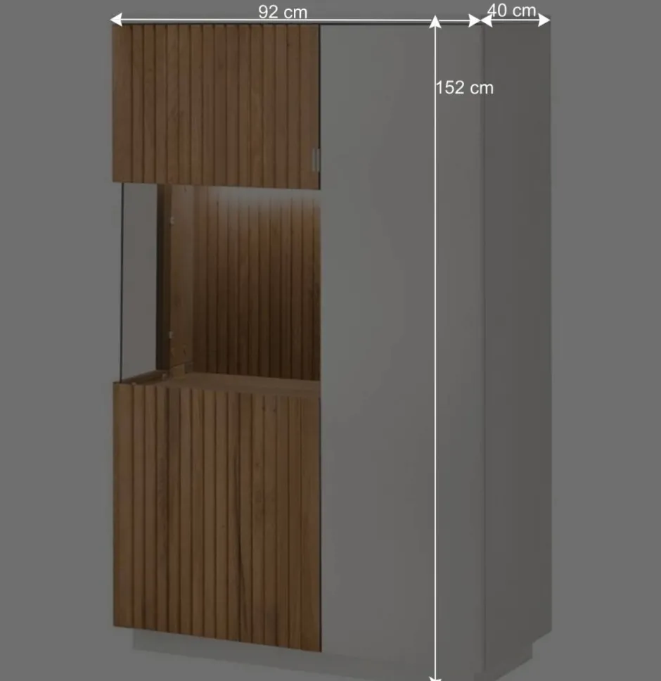 Wohnen Wohnzimmer Vitrinenschrank mit LED Beleuchtung - Miloris