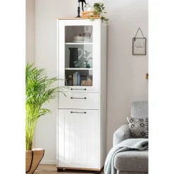 Wohnen Wohnzimmer Vitrinenschrank in Weiß - Cabinda