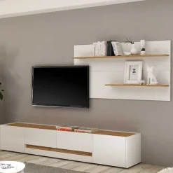 Wohnen Wohnzimmer Wandregal & TV Board - Nonessia (zweiteilig)