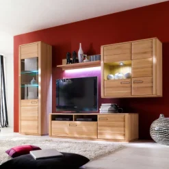 Wohnzimmer Wohnwand Athias aus Kernbuche (vierteilig)^Wohnen Sale