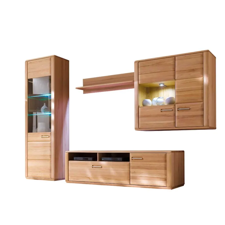 Wohnzimmer Wohnwand Athias aus Kernbuche (vierteilig)^Wohnen Sale