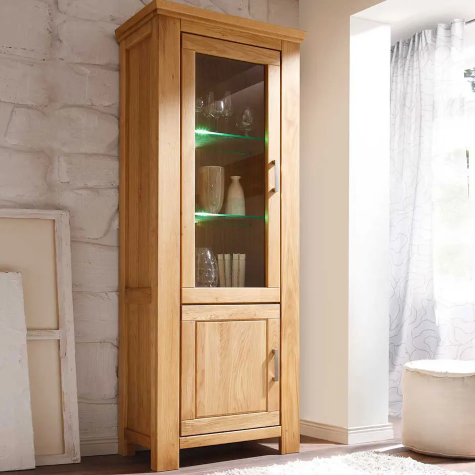 Wohnzimmer Wohnwand Ladressa aus Wildeiche geölt und gewachst (vierteilig)^Wohnen Discount