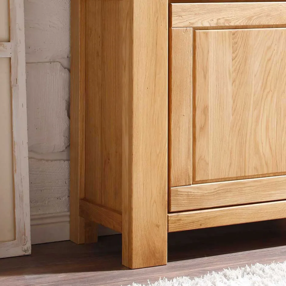 Wohnzimmer Wohnwand Ladressa aus Wildeiche geölt und gewachst (vierteilig)^Wohnen Discount