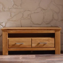 Wohnzimmer Wohnwand Ladressa aus Wildeiche geölt und gewachst (vierteilig)^Wohnen Discount