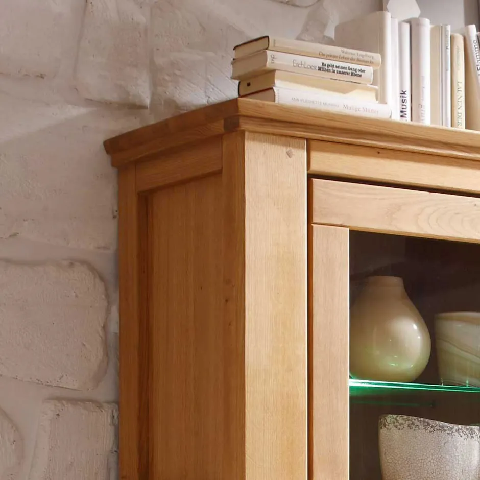 Wohnzimmer Wohnwand Ladressa aus Wildeiche geölt und gewachst (vierteilig)^Wohnen Discount