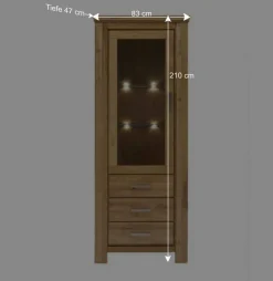 Wohnzimmer Wohnwand Ladressa aus Wildeiche geölt und gewachst (vierteilig)^Wohnen Discount