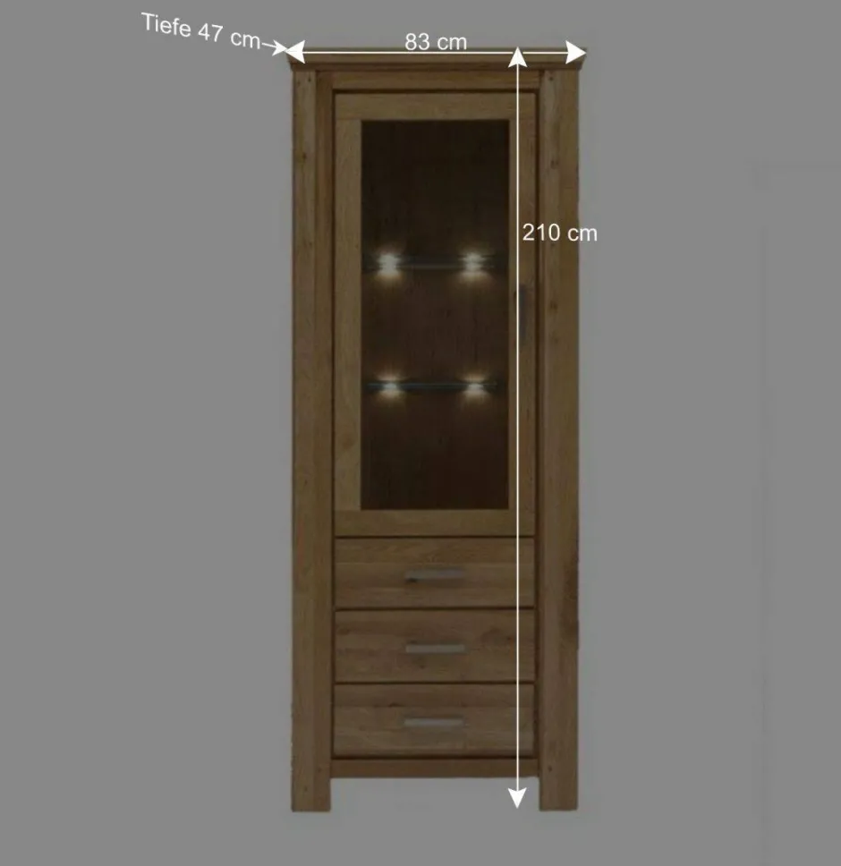 Wohnzimmer Wohnwand Ladressa aus Wildeiche geölt und gewachst (vierteilig)^Wohnen Discount