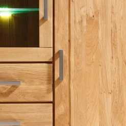 Wohnzimmer Wohnwand Ladressa aus Wildeiche geölt und gewachst (vierteilig)^Wohnen Discount