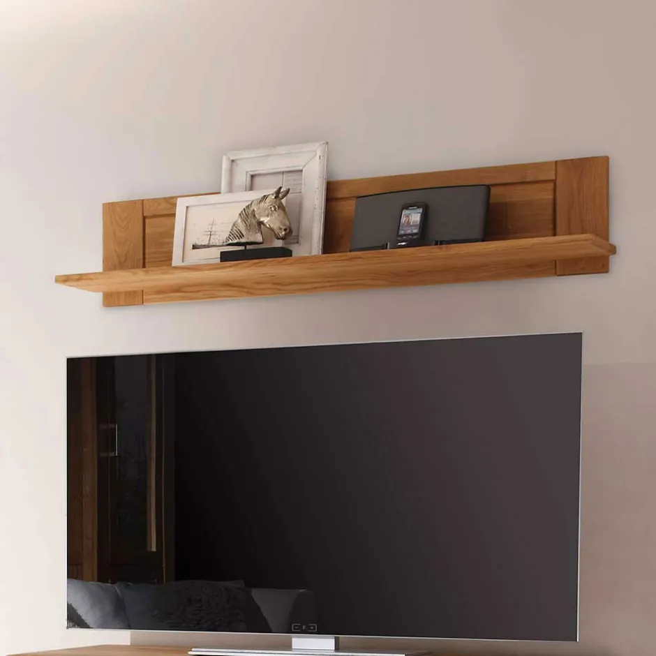 Wohnzimmer Wohnwand Ladressa aus Wildeiche geölt und gewachst (vierteilig)^Wohnen Discount