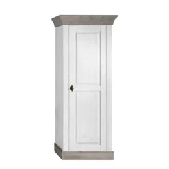 Wohnzimmer Wohnwand Mirandesca in Weiß Grau teilmassiv (dreiteilig)^Wohnen