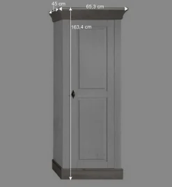 Wohnzimmer Wohnwand Mirandesca in Weiß Grau teilmassiv (dreiteilig)^Wohnen