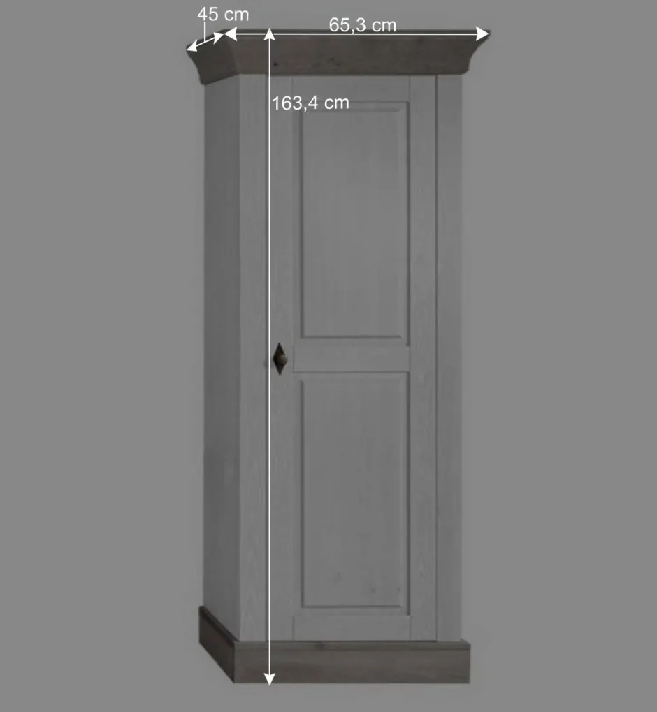 Wohnzimmer Wohnwand Mirandesca in Weiß Grau teilmassiv (dreiteilig)^Wohnen