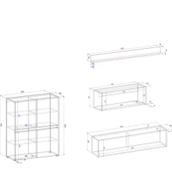 Wohnen Wohnzimmer Wohnwandmöbel Kombi - Ahilav (vierteilig)