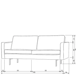 Wohnen Wohnzimmer Zweisitzer in Beige Boucle - Glamoure