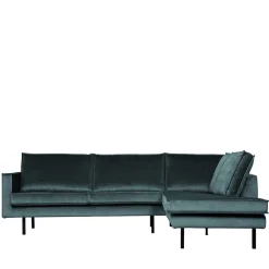 Wohnzimmercouch L-Design in Petrol Blau - Fledos^Wohnen Sale